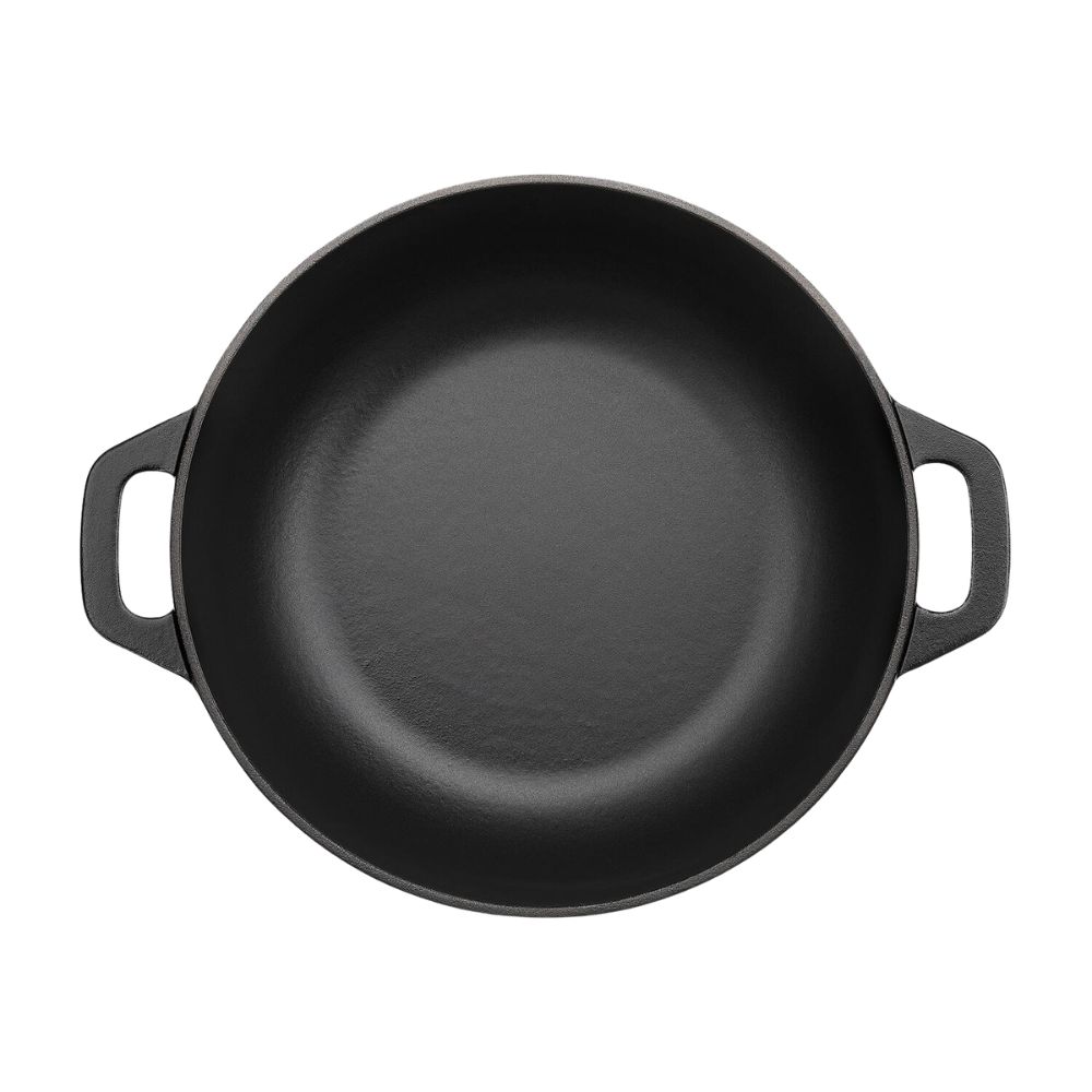 Emaljeret støbejernsgryde, Ø30 cm - Skifersort